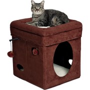 MidWest домик-лежанка для кошек Currious Cat Cube складной 38,4х38,4х42 см