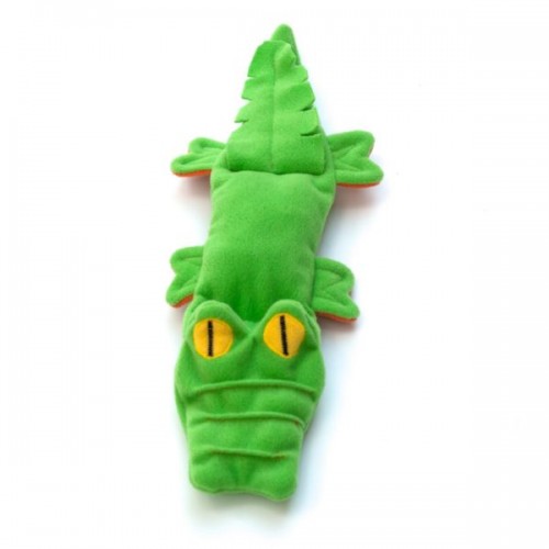Игрушка для собак из флиса Крокодил с неубиваемой пищалкой Мягкая и прочная игрушка с пищалками.