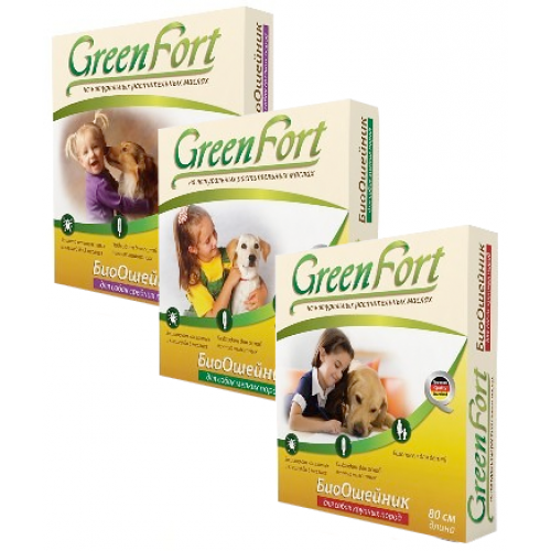 Green Fort ошейник для собак от блох био Препарат против блох, вшей, власоедов, комаров. 