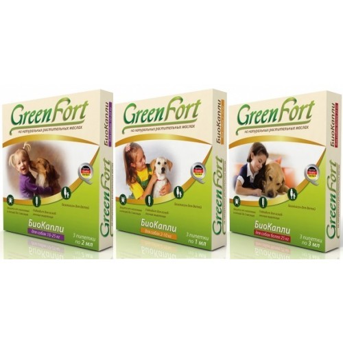 Green Fort капли для собак от блох био 1 пипетка Препарат против блох, вшей, власоедов, комаров. 