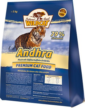 Wildcat Andhra сухой корм для кошек Андра Беззерновой сухой корм супер-премиум класса для взрослых кошек всех пород, с креветками и восемью видами рыбы.