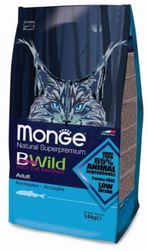 Monge Cat Bwild Anchovies анчоус 1,5 кг 