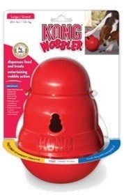 Kong игрушка интерактивная для средних собак Wobbler Игрушка высокой прочности с отверстием для лакомства. 
