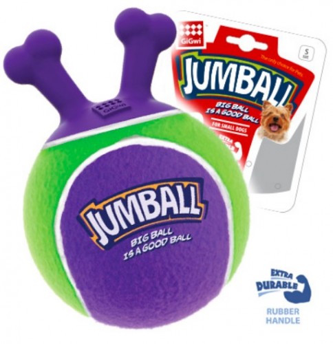 Игрушка GiGwi Джамболл 18 см Мяч из теннисной резины, прочный. Есть клапан для подкачивания мяча.