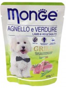 Monge Dog Grill паучи для собак с ягнёнком и овощами