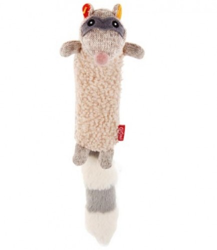 Енот GiGwi с пищалкой 17 см Мягкая игрушка высокой прочности с пищалкой для собак, 17 см.