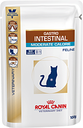 Royal Canin Gastro Intestinal Moderate Calorie диета для кошек при нарушениях пищеварения Полнорационный диетический влажный корм для кормления взрослых кошек и котят всех пород, страдающих нарушениями пищеварения.