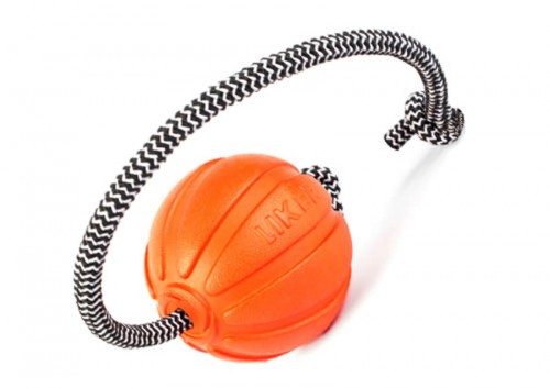 Liker Cord мяч 7 см на шнурке 30 см Удобен для дрессировки, игр в перетягивание. Легко забросить на большое расстояние.