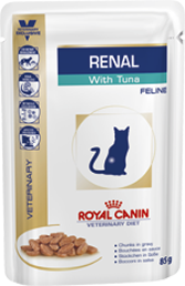 Royal Canin Renal с тунцом для кошек с почечной недостаточностью Полнорационный диетический влажный корм с тунцом для кормления взрослых кошек всех пород, страдающих хронической почечной недостаточностью.