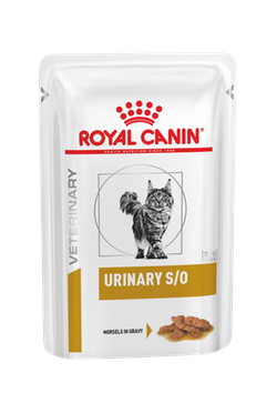 Royal Canin Urinary S/O диета для кошек с мочекаменной болезнью Полнорационный диетический влажный корм с курицей для кормления взрослых кошек всех пород, страдающих МКБ струвитного типа.