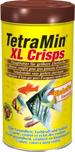 Tetra Min Crisps XL корм для декоративных рыбок крупные чипсы При регулярном использовании корма снижается концентрация нитратов, что улучшает качество воды.