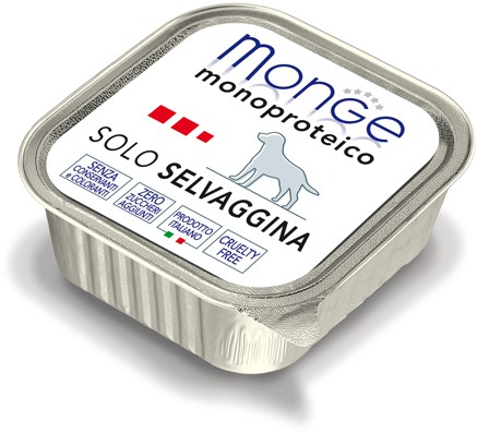 Monge Dog Monoproteico консервы для собак с дичью Полнорационный влажный корм супер-премиум класса для взрослых собак всех пород. Паштет из дичи.