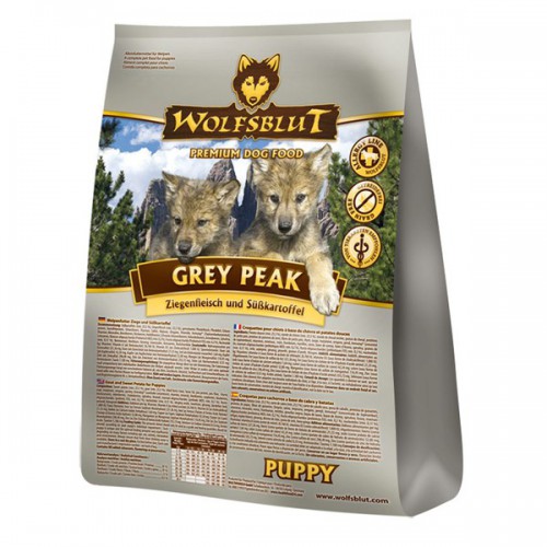 Wolfsblut Grey Peak Puppy сухой корм  для щенков Седая вершина Сухой корм супер-премиум класса для щенков всех пород, с мясом бурской козы и сладким картофелем.