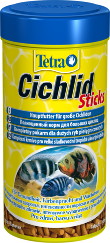 Tetra Cichlid Sticks корм для цихлид палочки Основной корм для цихлид. Плавает на поверхности воды. Усиливает окраску, повышает иммунитет.