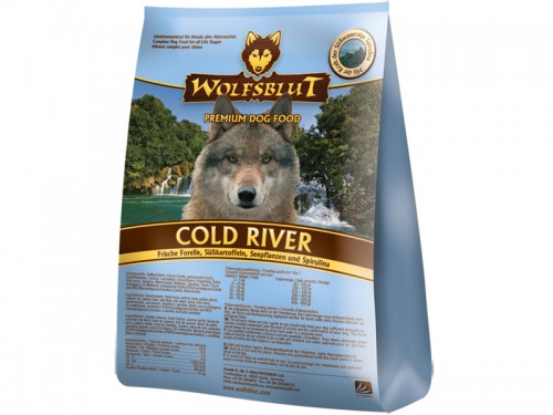 Wolfsblut Cold River Adult сухой корм для собак Холодная река Беззерновой сухой корм супер-премиум класса для взрослых собак всех пород, с лососем и форелью. Гипоаллергенный, с пониженным содержанием белка и жира.