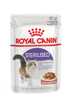 Royal Canin Sterilised влажный корм для стерилизованных кошек Консервированный корм супер-премиум класса для взрослых стерилизованных кошек всех пород, кусочки в соусе.