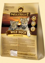 Wolfsblut Wild Duck Puppy Large Breed сухой корм для щенков крупных пород Дикая утка Сухой корм супер-премиум класса для щенков крупных пород, с мясом дикой утки.