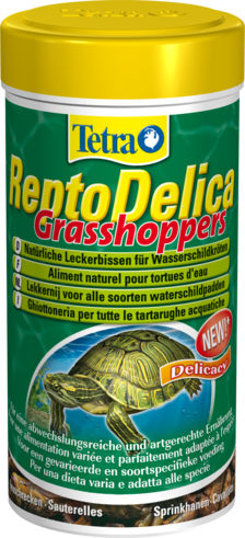 Tetra Repto Delica корм-лакомство для водных черепах Добавка к основному корму. Содержит кузнечиков в качестве источника протеина.