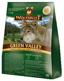 Wolfsblut Green Valley Adult сухой корм для собак Зелёная долина Беззерновой сухой корм супер-премиум класса для взрослых собак всех пород, с ягнёнком и лососем. Гипоаллергенный, с высоким содержанием белка и жира.