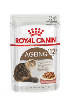 Royal Canin Ageing +12 влажный корм для пожилых кошек Консервированный корм супер-премиум класса для кошек старше 12-ти лет всех пород, кусочки в соусе.