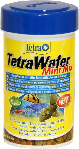 Tetra Wafer Mini Mix Корм для всех донных рыб маленькие чипсы Идеален для мелких рыб и ракообразных. Два вида чипсов, один из которых подходит для растительноядных рыб.