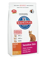 Hill&#039;s Science Plan™ Feline Adult Sensitive Skin Chicken сухой корм для кошек с чувствительной кожей 