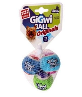 GiGwi 3 теннисных мяча с пищалкой Из настоящей теннисной резины.
