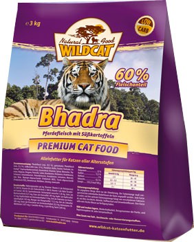 Wildcat Bhadra сухой корм для кошек Бхадра Беззерновой сухой корм супер-премиум класса для взрослых кошек всех пород, с кониной и бататом.