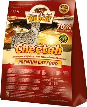 Wildcat Cheetah сухой корм для кошек Чита Беззерновой сухой корм супер-премиум класса для взрослых кошек всех пород, с олениной, лососем, индейкой и печенью ягнёнка.
