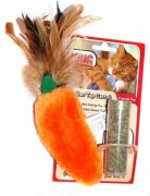 Kong игрушка для кошек Морковь 15 см плюш с тубом кошачьей мяты 