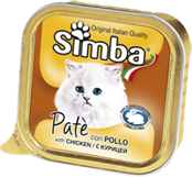 Simba Cat консервы для кошек с курицей Влажный корм премиум-класса для взрослых кошек всех пород. Паштет из курицы.