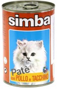 Simba Cat консервы для кошек с курицей и индейкой 400 г
