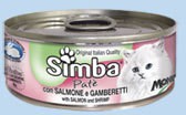 Simba Cat консервы для кошек консервы с лососем и креветками Влажный корм премиум-класса для взрослых кошек всех пород. Паштет из лосося с креветками.