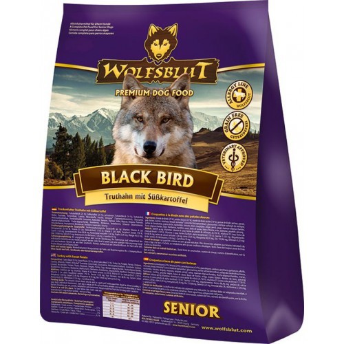 Wolfsblut Black Bird Senior сухой корм для пожилых собак Чёрная птица Беззерновой гипоаллергенный сухой корм супер-премиум класса для взрослых собак всех пород, с мясом индейки.