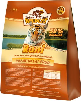 Wildcat Rani сухой корм для кошек Рани Беззерновой сухой корм супер-премиум класса для взрослых кошек всех пород, с уткой и фазаном.
