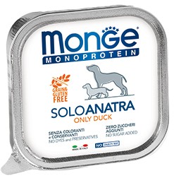Monge Dog Monoproteico Solo консервы для собак паштет на основе утки Полнорационный влажный корм супер-премиум класса для взрослых собак всех пород. Паштет из утки.