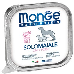 Monge Dog Monoproteico Solo консервы для собак паштет на основе свинины Полнорационный влажный корм супер-премиум класса для взрослых собак всех пород. Паштет из свинины.