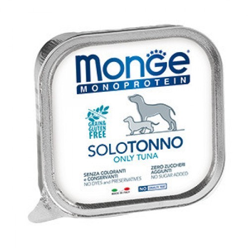 Monge Dog Monoproteico Solo консервы для собак паштет на основе тунца Полнорационный влажный корм супер-премиум класса для взрослых собак всех пород. Паштет из тунца.