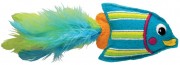 Kong игрушка для кошек Тропическая рыбка 12 см фетр/перья/кошачья мята голубая