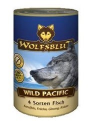 Wolfsblut Wild Pacific консервы для собак Дикий океан Полнорационный консервированный корм супер-премиум класса для взрослых собак всех пород, с палтусом, лососем, треской и морским языком. Беззерновой, гипоаллергенный.