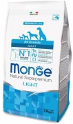 Monge Dog Speciality Light низкокалорийный корм для собак всех пород с лососем и рисом