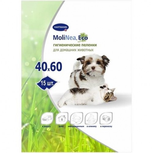 Пелёнки в туалет Molinea Plus 40х60 см 1 шт Впитывающие пелёнки для домашних животных.