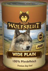 Wolfsblut Wide Plain Pure консервы для собак Широкая равнина 100% мяса Консервированная конина. Полнорационный беззерновой гипоаллергенный влажный корм для взрослых собак всех пород.
