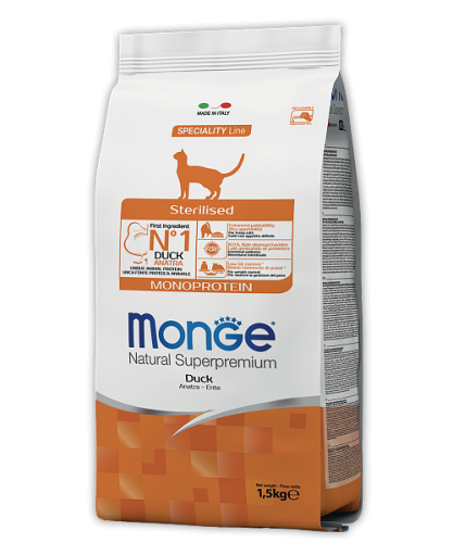 Monge Cat Monoprotein Sterilised Duck корм для стерилизованных кошек с уткой 