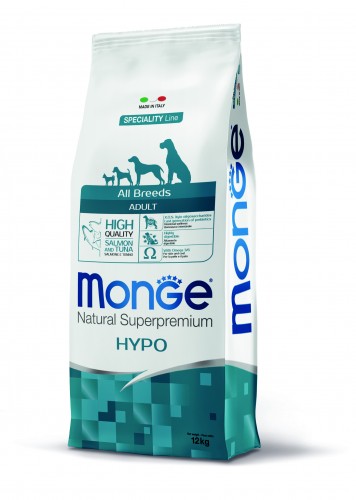 Monge Dog Speciality Hypoallergenic корм для взрослых собак всех пород лосось и тунец Сухой корм супер-премиум класса с лососем и тунцом для взрослых собак всех пород.