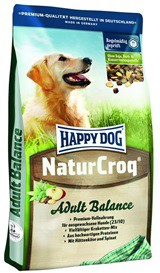 Happy Dog NaturCroq Balance сухой корм для взрослых собак всех пород с добавлением домашнего сыра Сухой корм премиум класса с мясом птицы, творожным сыром и шпинатом для взрослых собак всех пород.