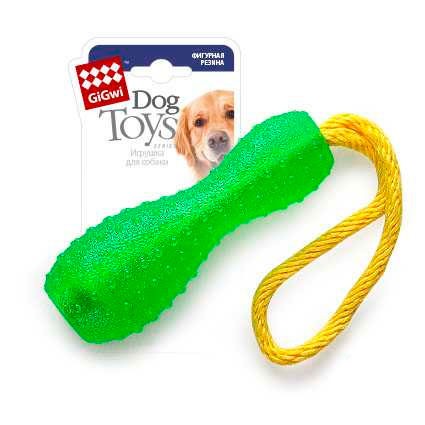 Гантеля на верёвке GiGwi 30 см Игрушка для собак - резиновая гантеля на верёвке, 30 см.