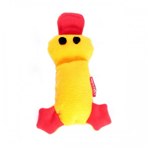 Игрушка для собак из флиса Утка с неубиваемой пищалкой Мягкая и прочная игрушка с двумя пищалками.