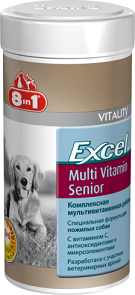 8in1 Excel Multi Vit Senior мультивитамины для пожилых собак 70 таб Мультивитамины для собак старше пяти лет.